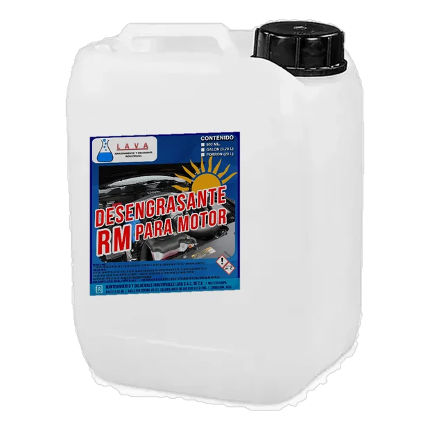 Porrón de 20 L de Desengrasante RM para motor, marca LAVA